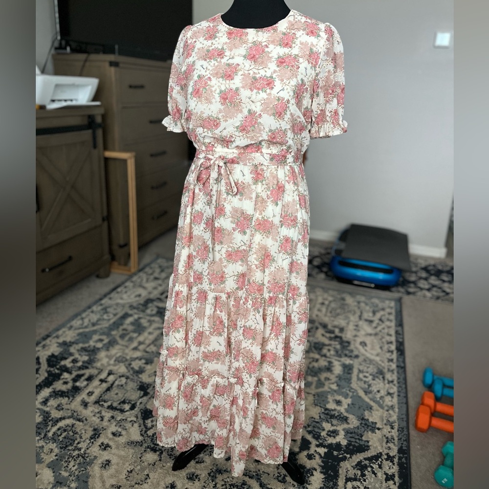 JessaKae Blush Floral Maxi Dress